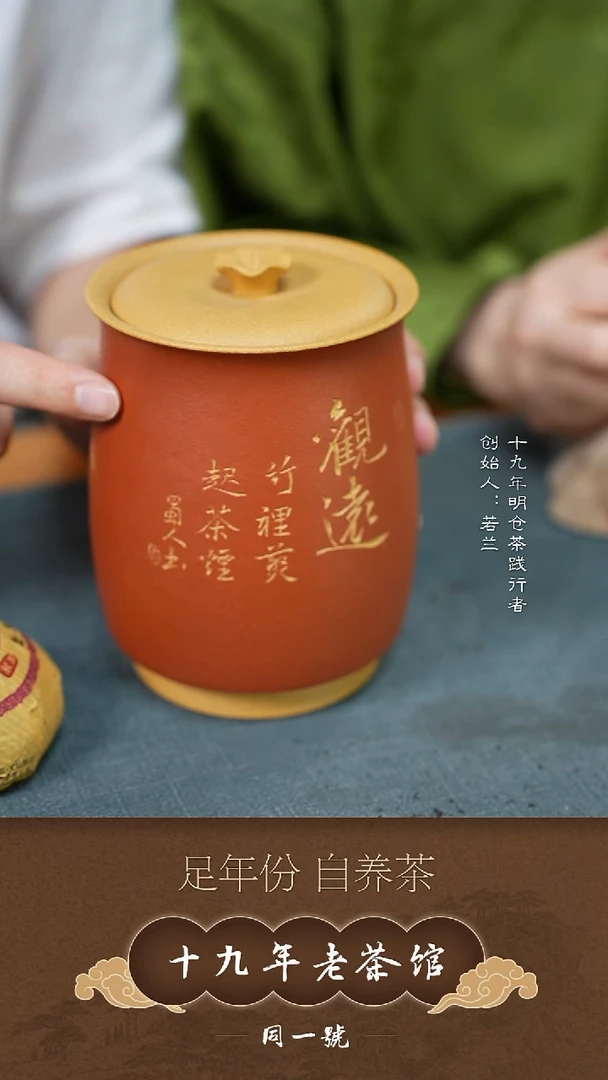 紫砂茶叶罐宜兴原矿紫砂茶叶罐+3沱宝灿