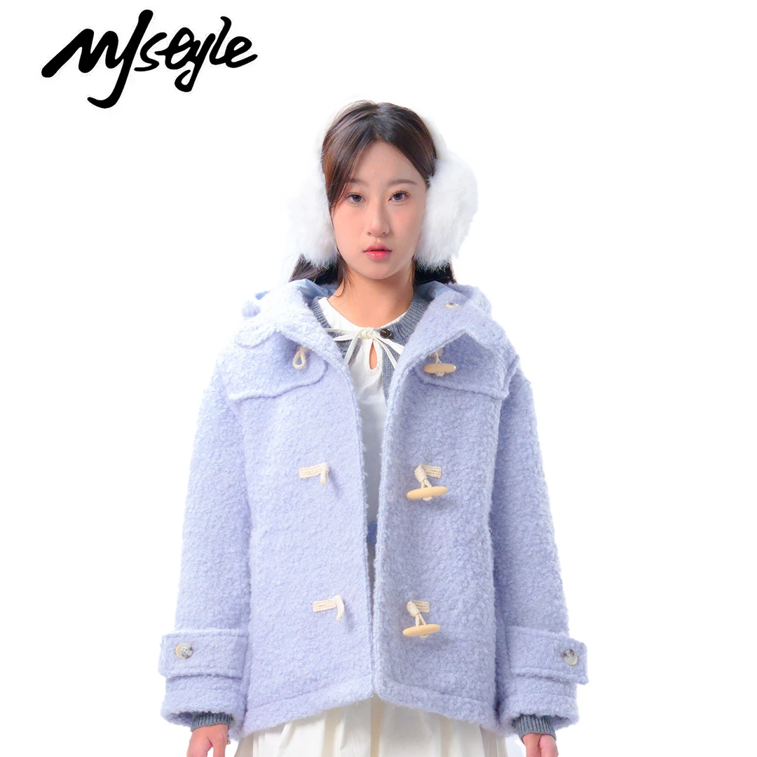 MJSTYLE2024秋装女款毛呢短上衣百搭时尚外套秋冬季新款宽松衣服