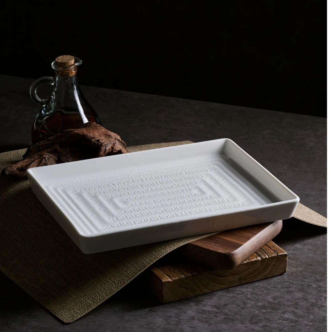 双11福利云山景墨陶瓷10寸丝路长方盘餐具乔迁礼物