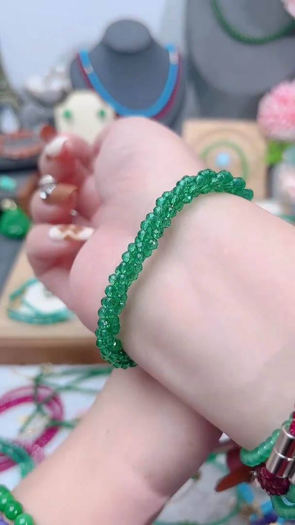 合金手链尖晶石绿麻花19.9
