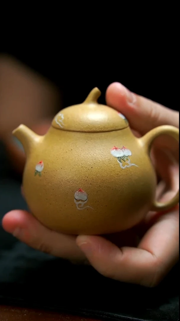 茶壶紫砂茄瓜小桃子壶120cc