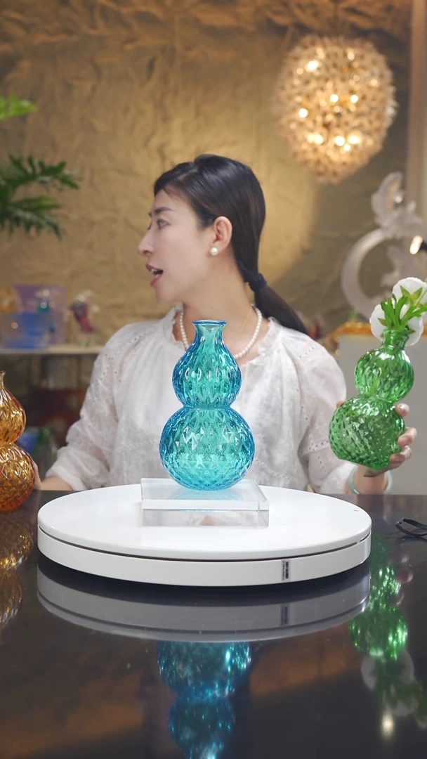 陶瓷宝石蓝葫芦摆件