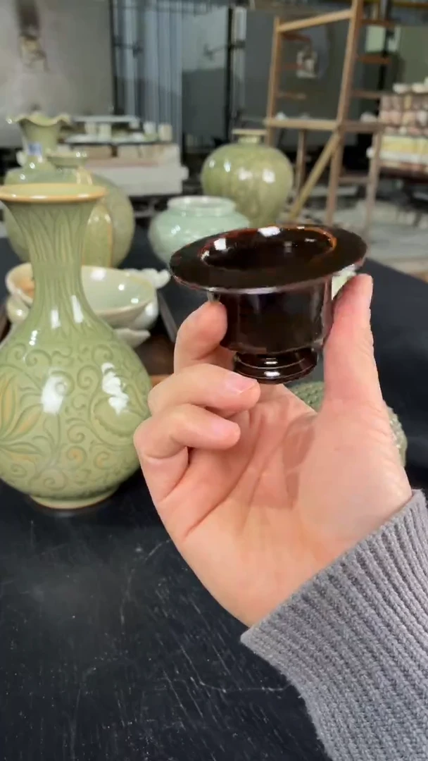 耀州窑仰山茶叶沫行炉小红边