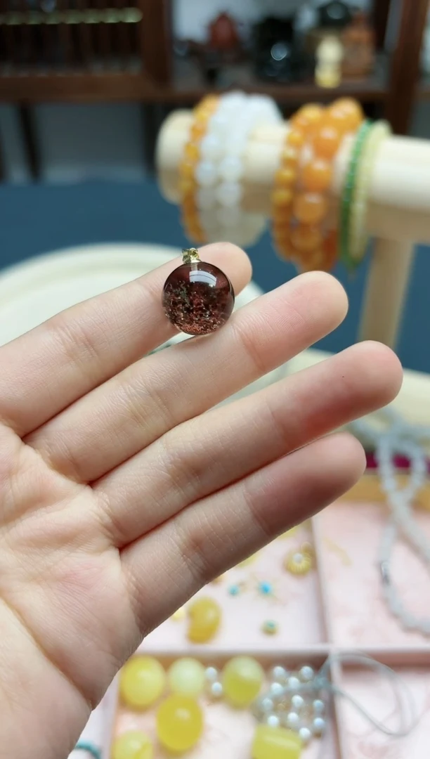 【闪购商品】水晶吊坠18K金镶嵌18k金幽灵水晶吊坠*1 DL