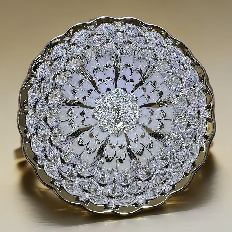 冰清玉洁银孔雀主人杯  手工茶器（无礼盒）