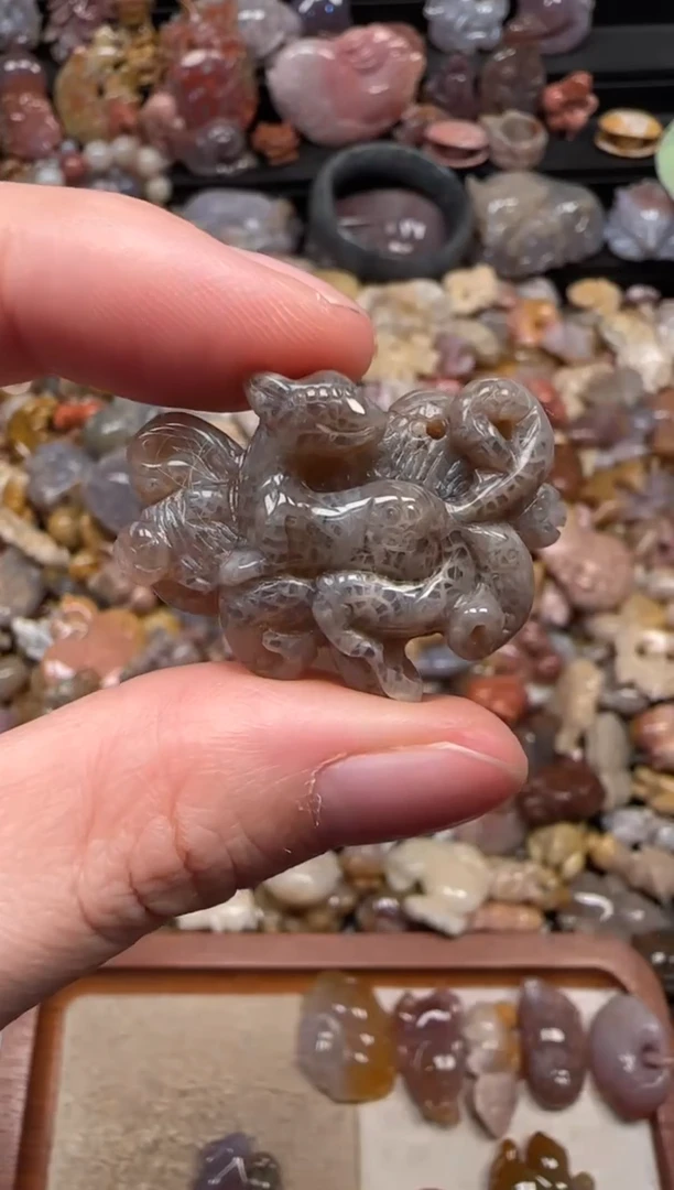 颈饰未镶嵌硅化珊瑚（珊瑚玉）564