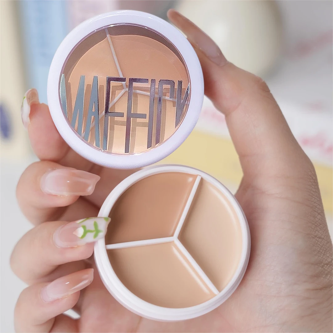 三色遮瑕遮斑膏持久遮盖斑点痘印黑眼圈不卡粉防水防汗控油不脱妆