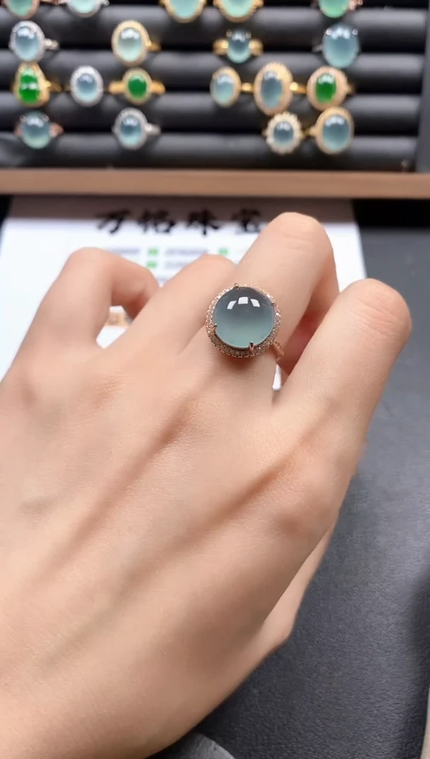 银S925镶嵌戒指翡翠51511