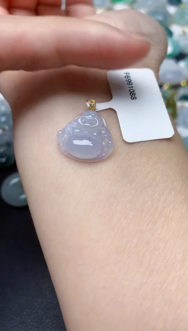 颈饰18K金镶嵌翡翠天然缅甸A货翡翠