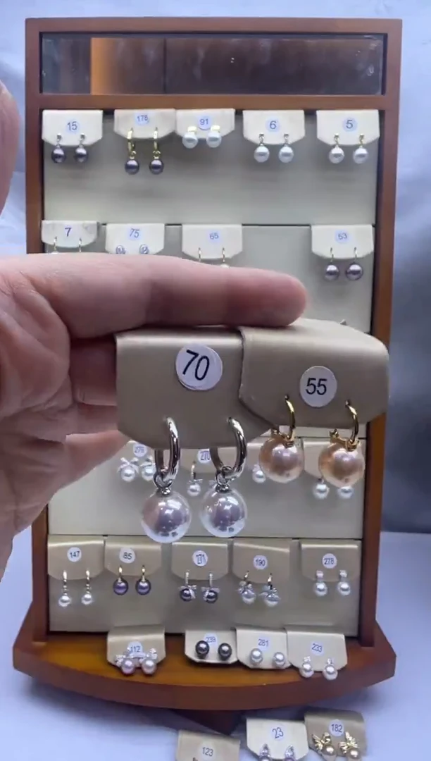 未镶嵌耳饰淡水珍珠70+55