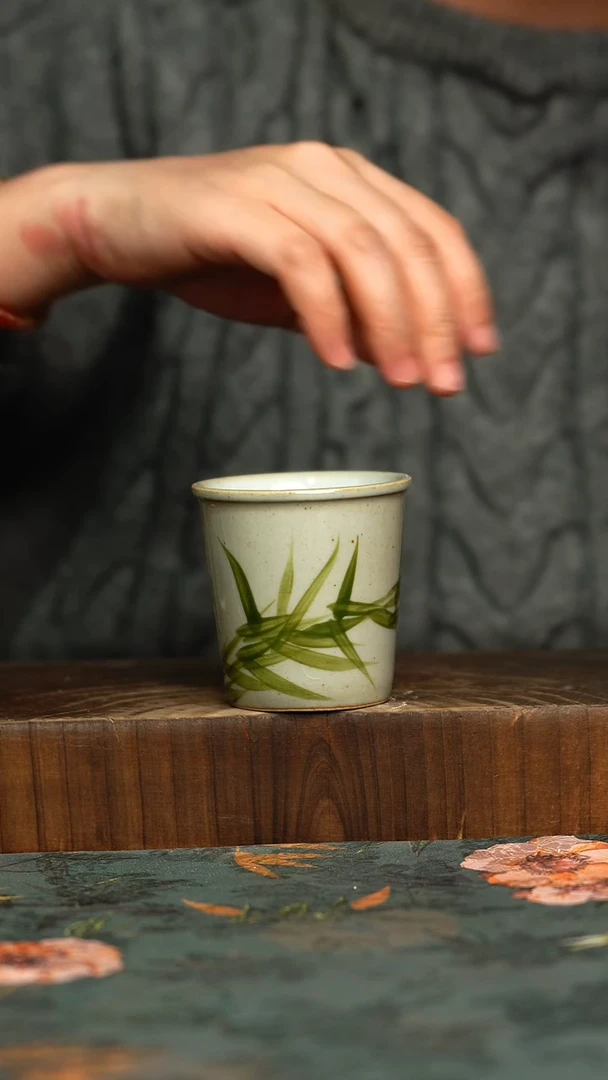 杯釉下彩手工手绘同款陶器