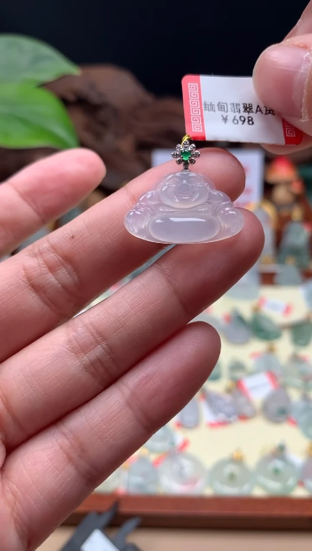 【闪购商品】翡翠颈饰18K金镶嵌佛公