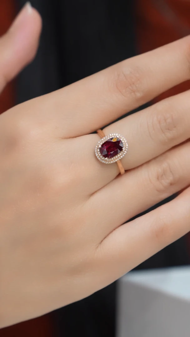 【闪购商品】碧玺18K金戒指18K金镶嵌红色