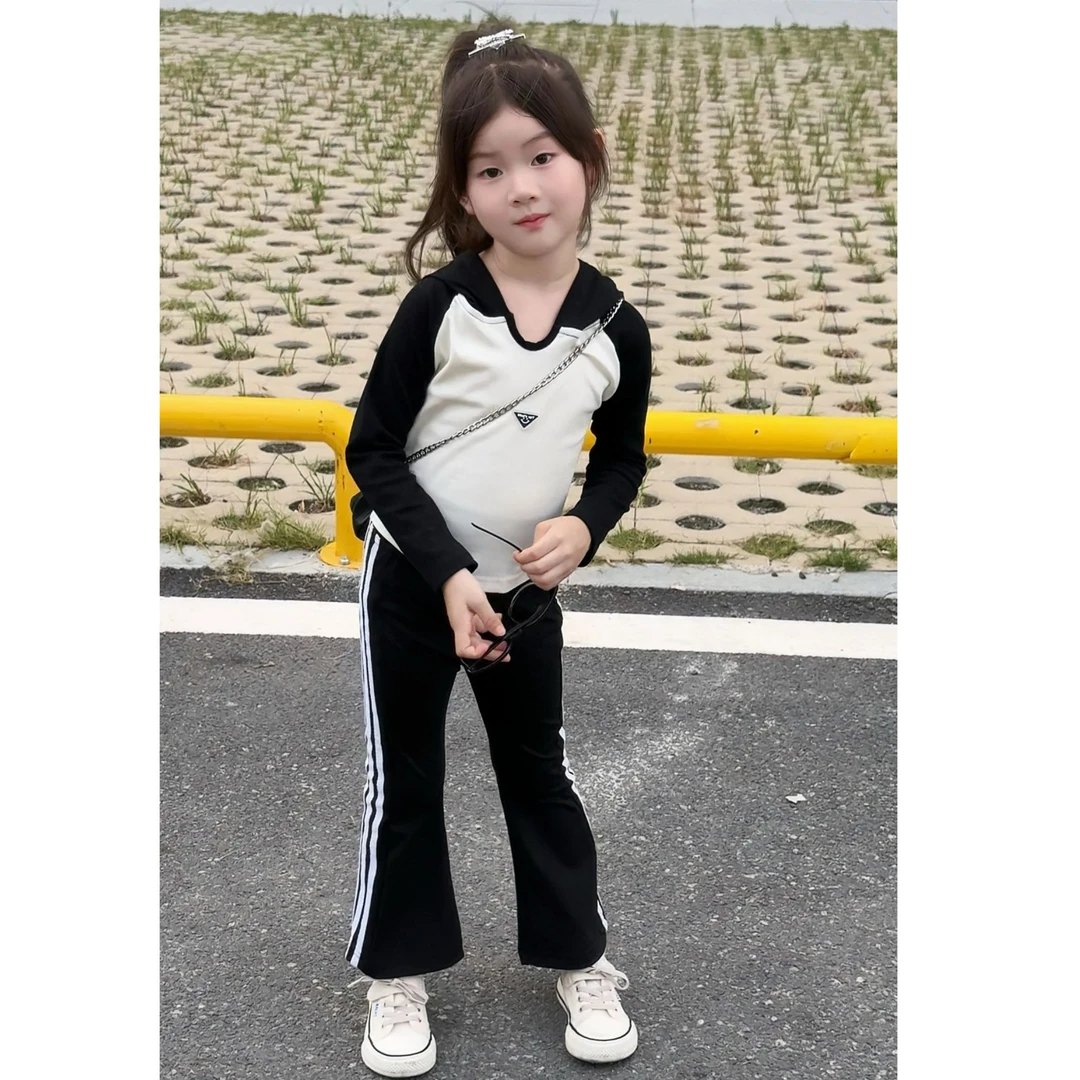 春秋季长袖t恤新款洋气连帽打底衫百搭女孩上衣修身女宝秋装