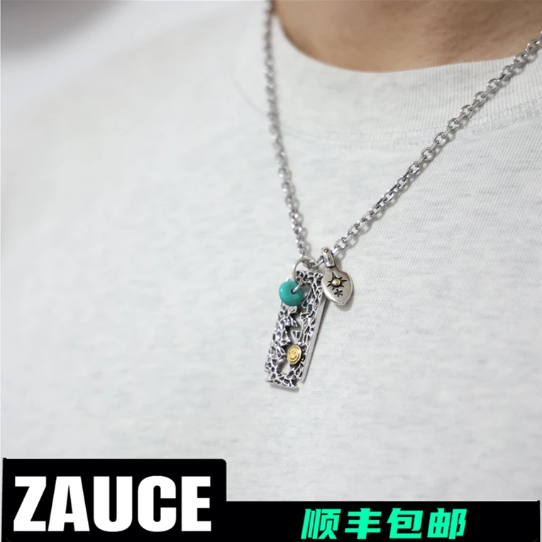 钛钢项链 复古刀片笑脸项链 原创设计潮流百搭层次感配饰