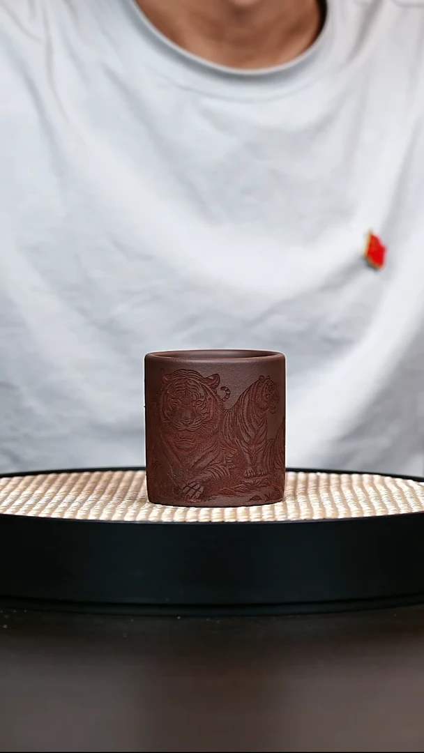 茶壶紫砂天青老虎主人杯