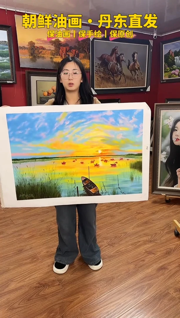 油画【56号】约90*60cm丨朝鲜原创纯手绘孤品油画丨顺丰包邮