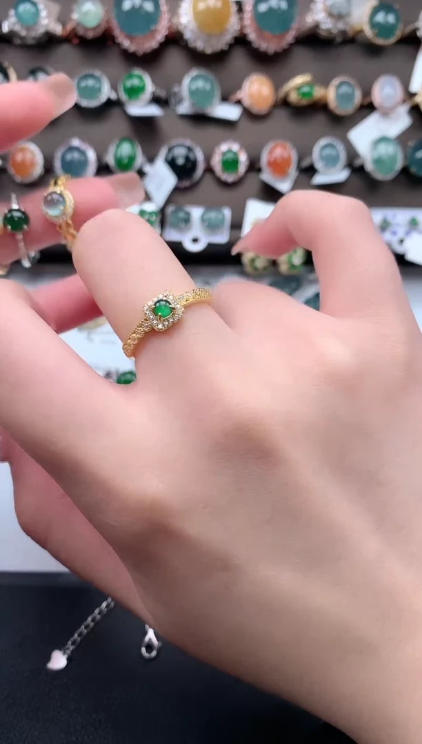 【闪购商品】翡翠戒指银S925镶嵌51412