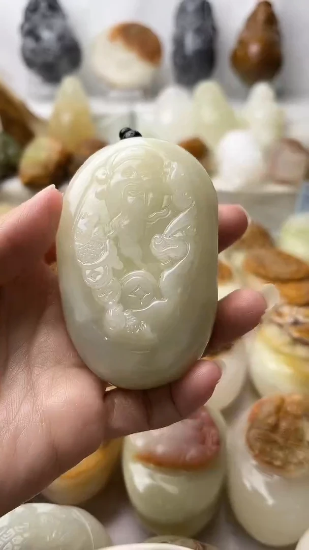 石材古青石棉纹正常不退换财神