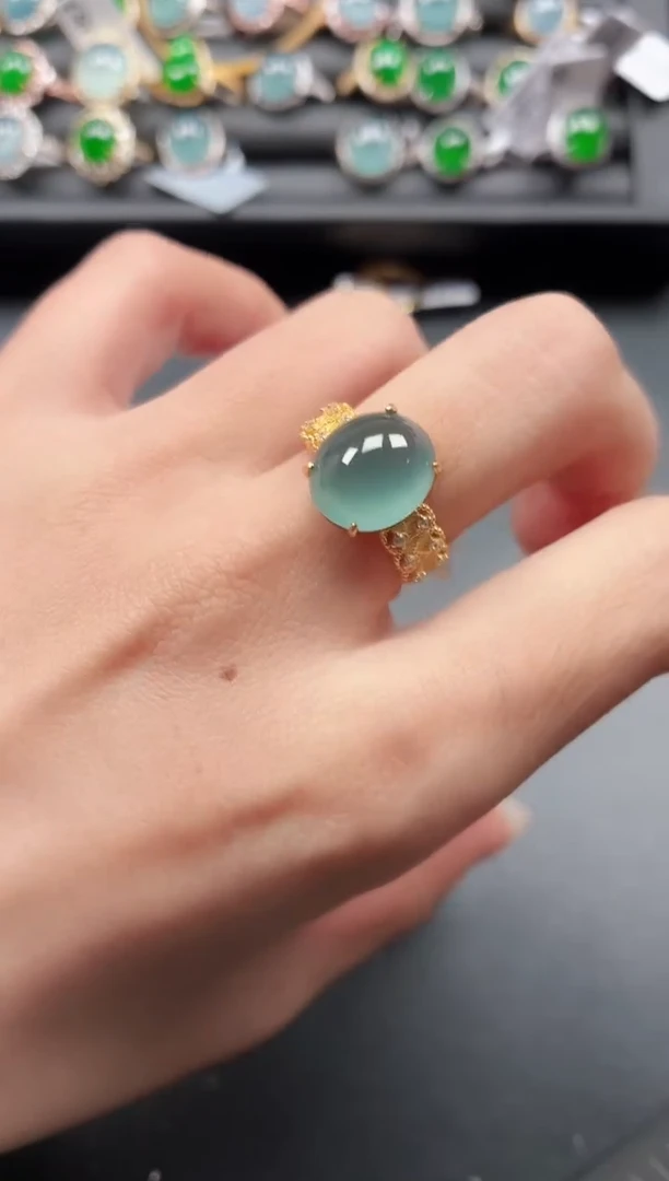 银S925镶嵌戒指翡翠111111