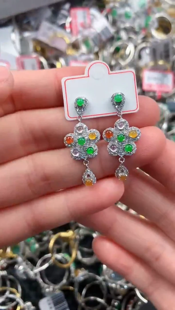 银S925镶嵌戒指翡翠666                 6