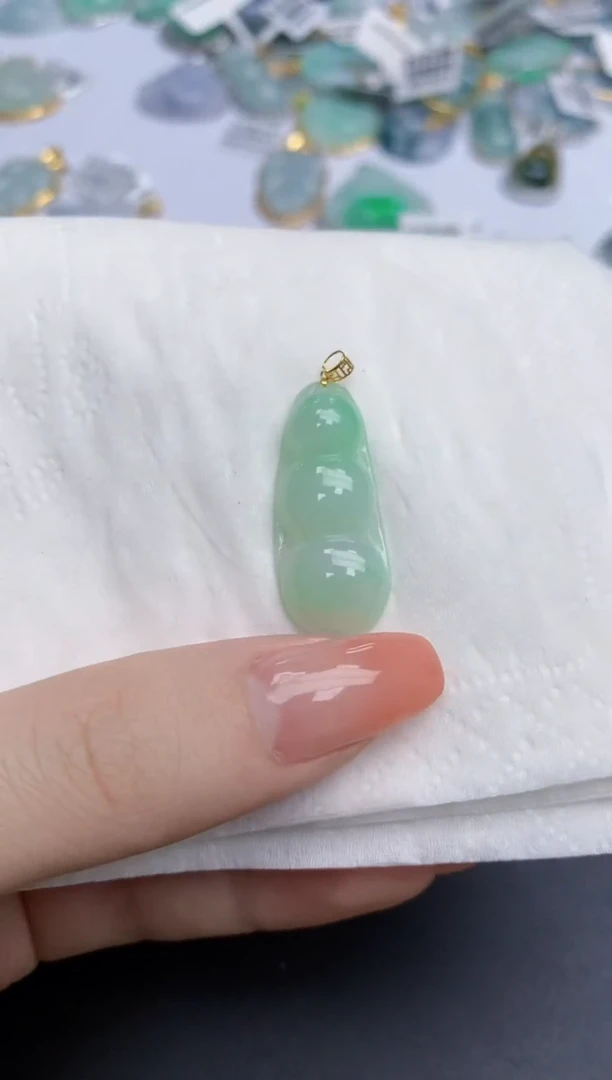 【闪购商品】翡翠颈饰18K金镶嵌天然缅甸翡翠A货