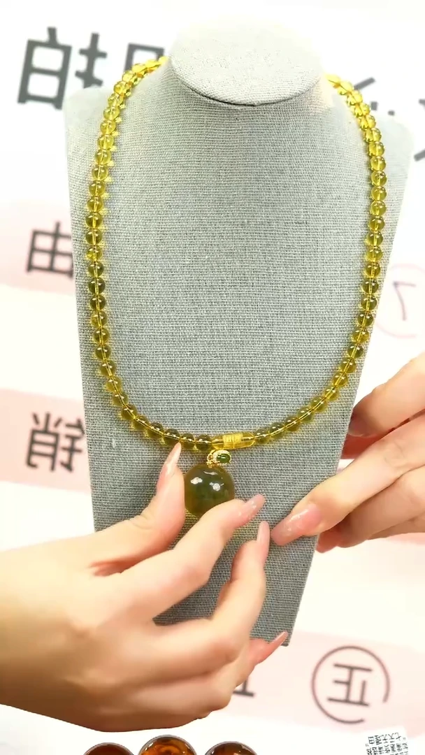 【闪购商品】琥珀项链未镶嵌净水蓝珀22+单珠配6+项链50长