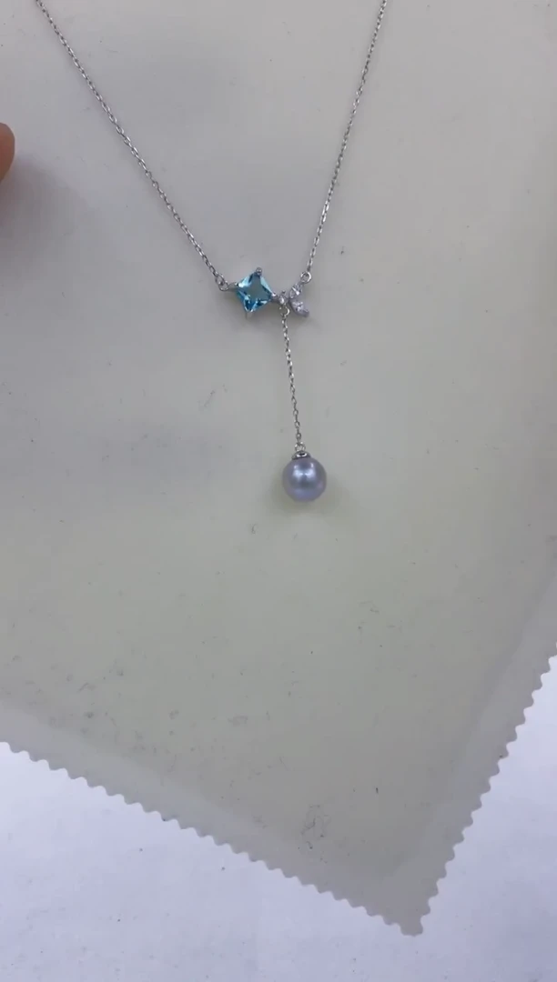 颈饰银S925镶嵌海水珍珠