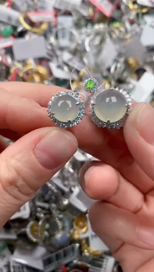 银S925镶嵌戒指翡翠222              7