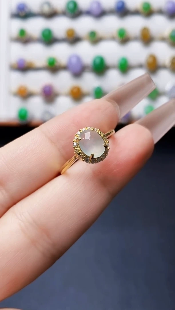 银S925镶嵌戒指翡翠5318