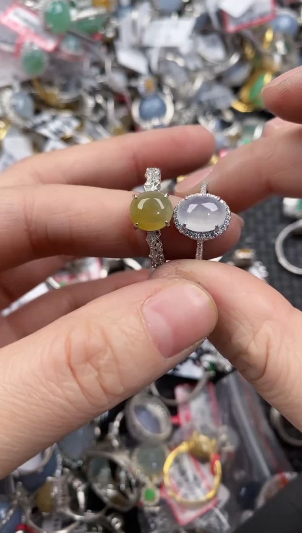 银S925镶嵌戒指翡翠11   3