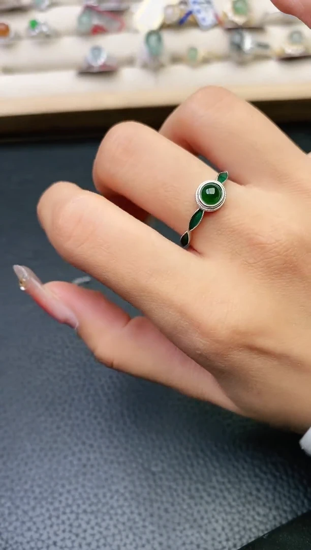 【闪购商品】翡翠戒指银S925镶嵌1111