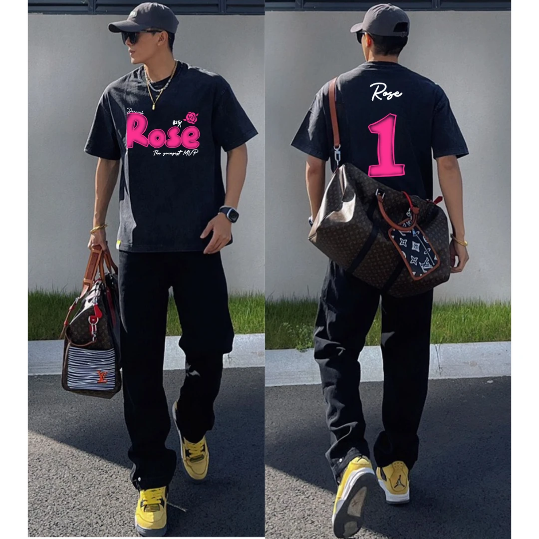 新款夏季美式街头嘻哈宽松圆领纯棉短袖男t恤潮流印花百搭休闲ins