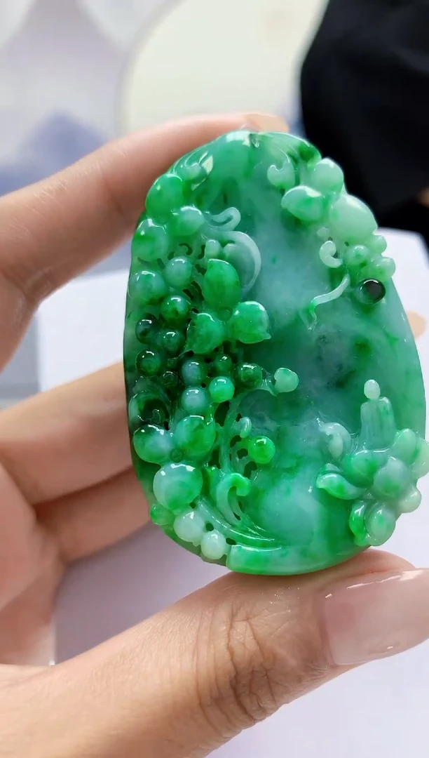 定制翡翠未镶嵌4688MM-毛货挂件76