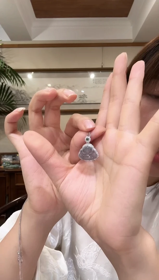 翡翠银S925镶嵌颈饰国风