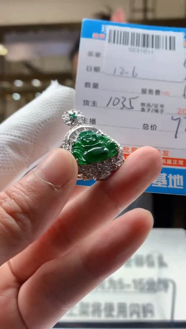 颈饰未镶嵌翡翠天然翡翠A货拍一发一