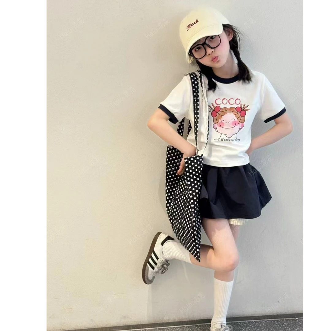 【haobaby】2025春夏款腮红女孩童趣T恤5273