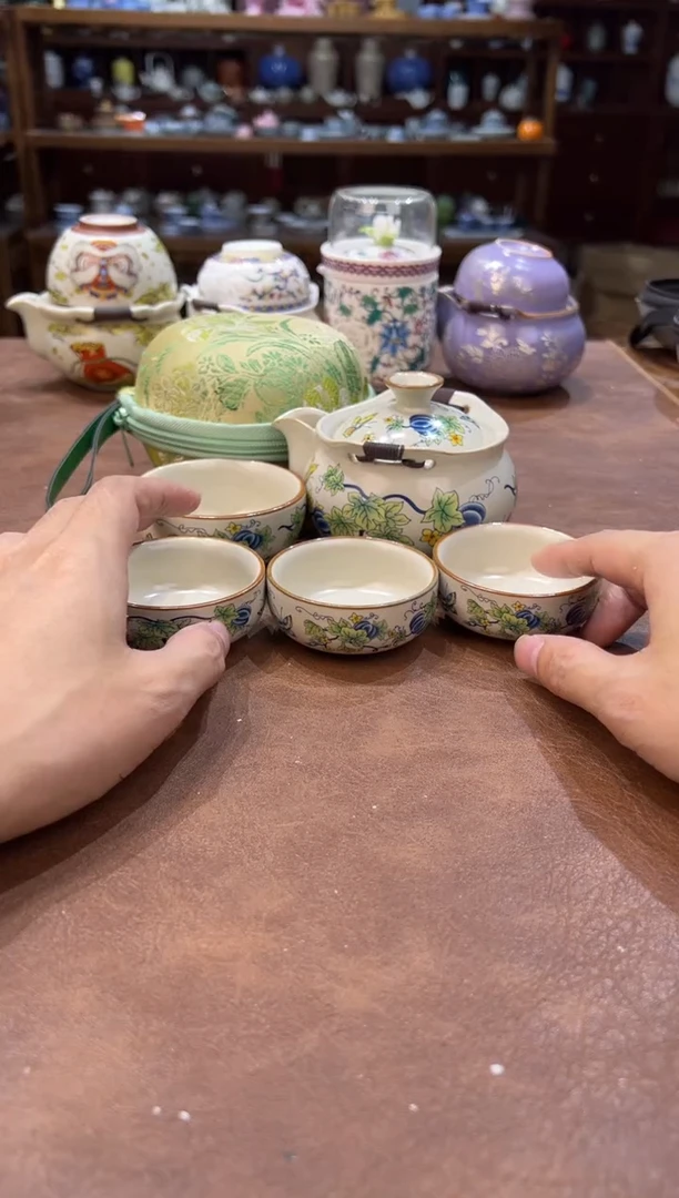 真的很便宜超好看会开片的旅行茶具