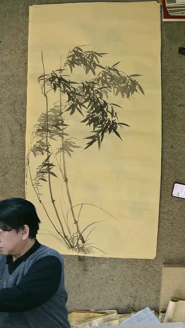 国画四尺整张  墨竹  69*138cm