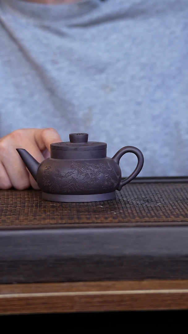 茶壶紫砂宜兴手工原矿紫砂壶001证书