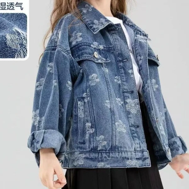 女童牛仔外套秋装2025新款儿童春秋款开衫女大童洋气秋季上衣童装