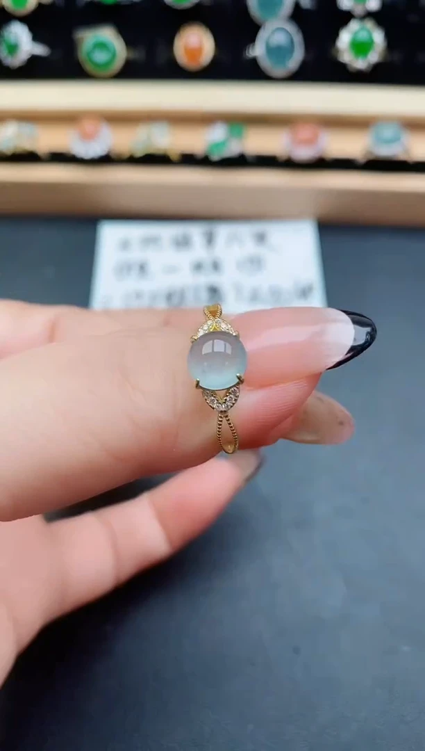 银S925镶嵌戒指翡翠508