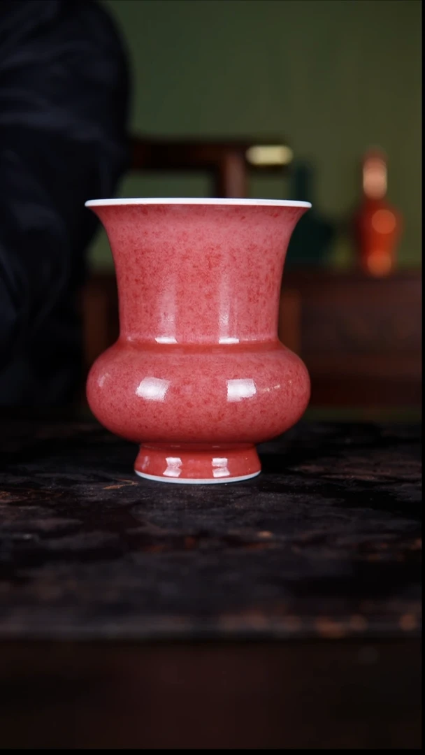 杯子白泥豇豆红陶瓷纯手工