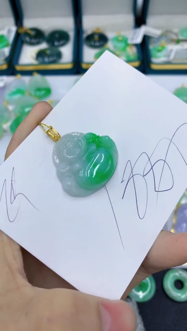 翡翠18K金镶嵌颈饰号链接1111111