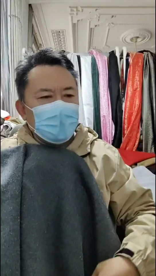 蓝红宽条格子图案布料