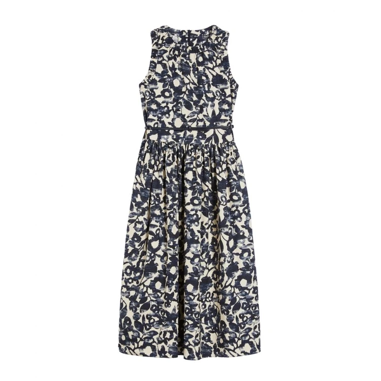 Max同款2025夏季新款100天丝棉材质泼墨风印花连衣裙女25A1130