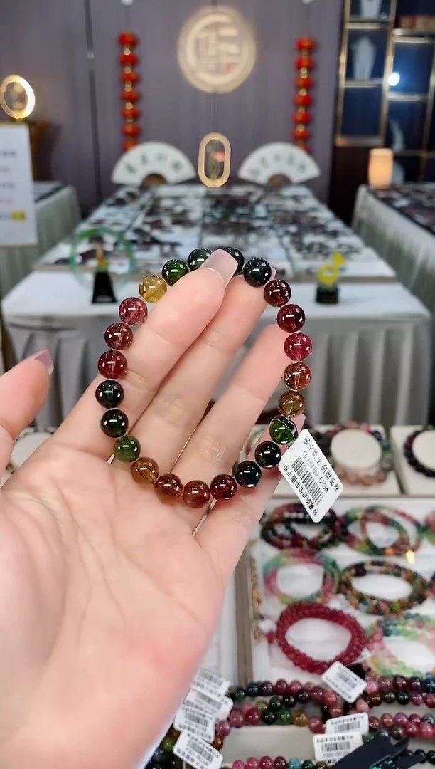 未镶嵌收藏级老矿碧玺单圈手串8mm+碧玺hon多样性发一条