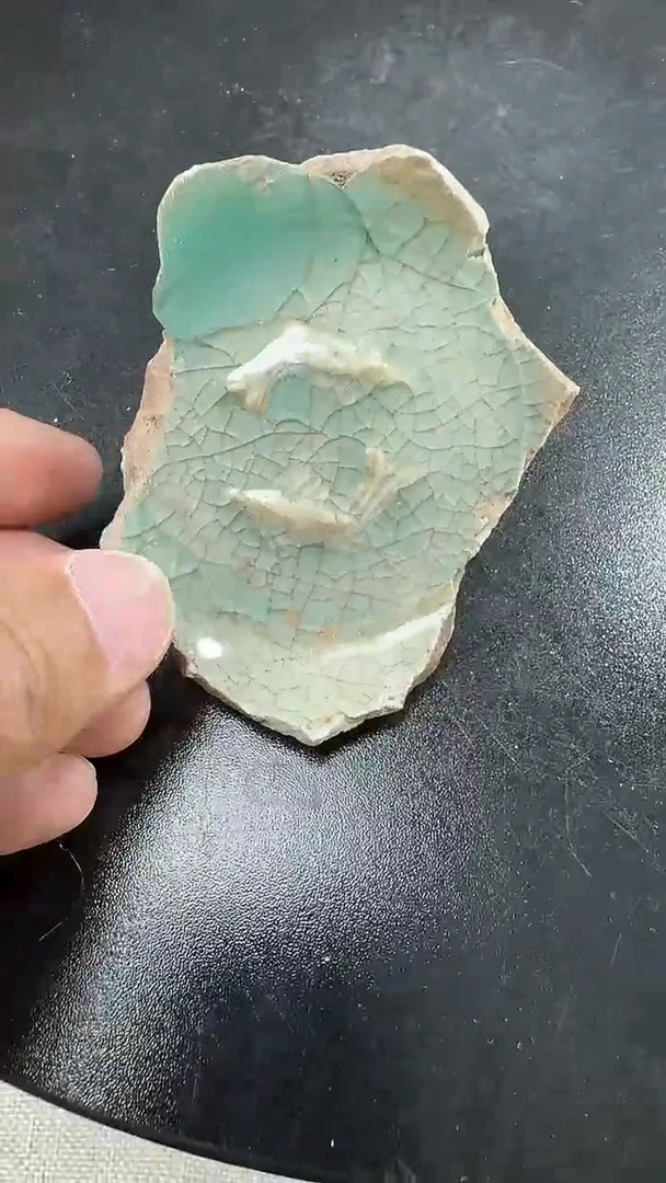 瓷片龙泉青瓷鱼底标本
