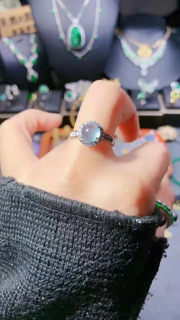【闪购商品】翡翠戒指银S925镶嵌戒指