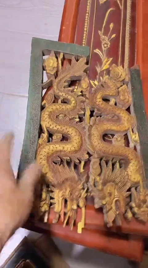 【闪购商品】香榧木一对孤品木雕20